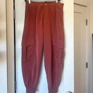 Zara, rose pink, satin cargos